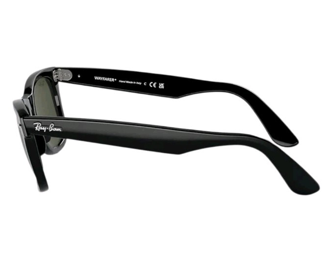Ray-Ban RB2140 901 50-22 Wayfarer Green Lenses Unisex Classic Sunglasses – Black