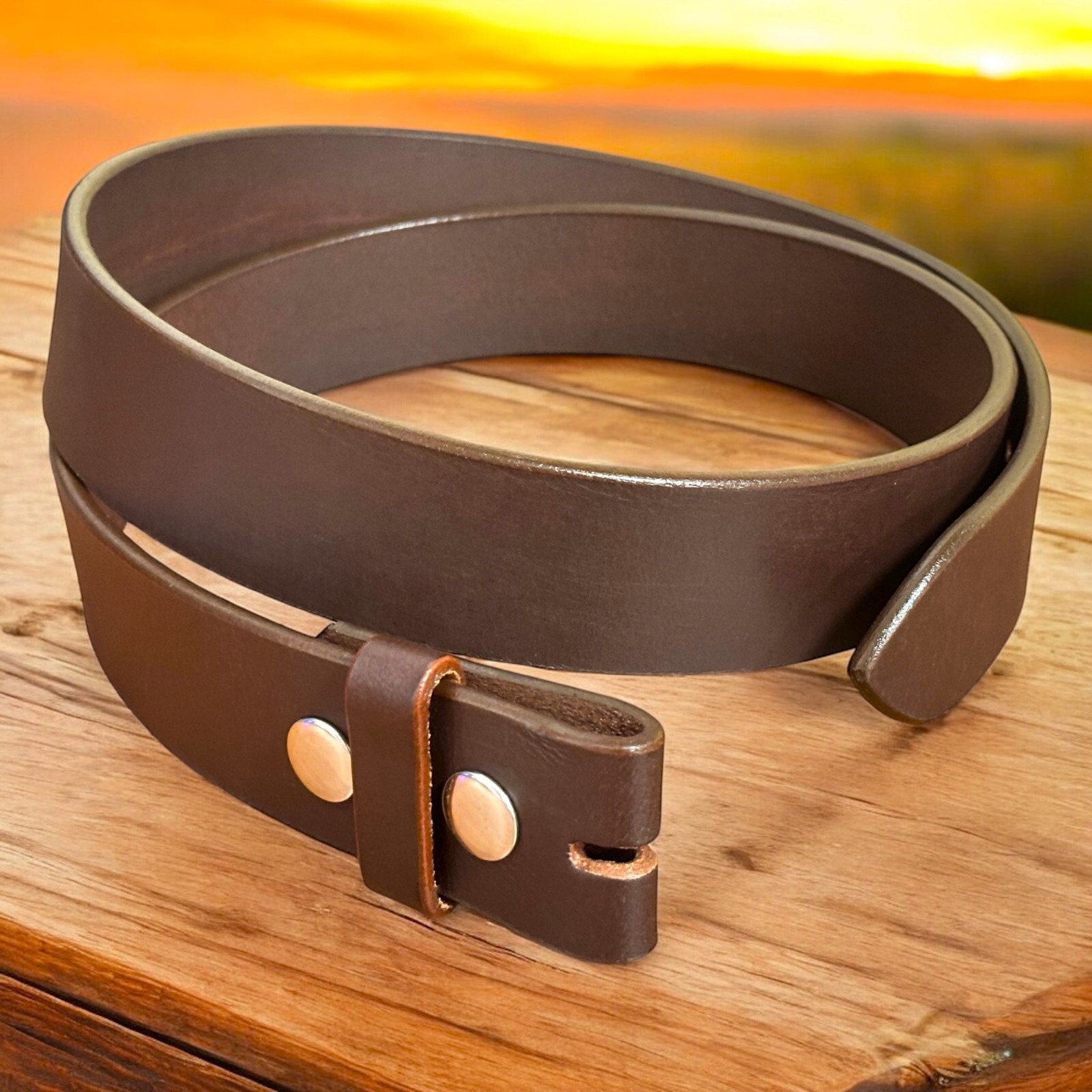 Handmade Men’s Belt Strap Full Grain Leather Heavy Duty Without Buckle