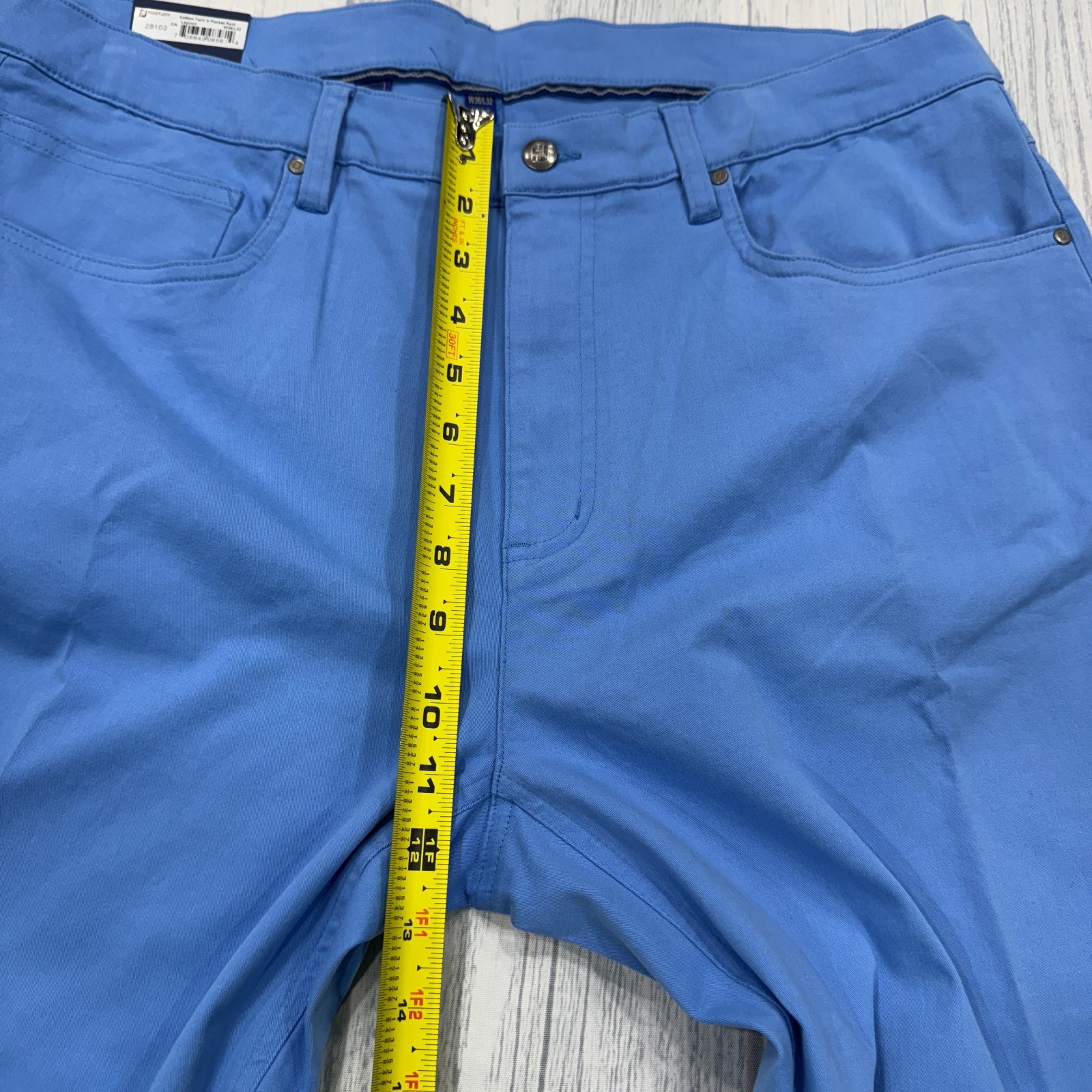 NWT Footjoy Cotton Twill 5 Pocket Pants Lagoon Blue 36×32 Golf Mens FJ $125
