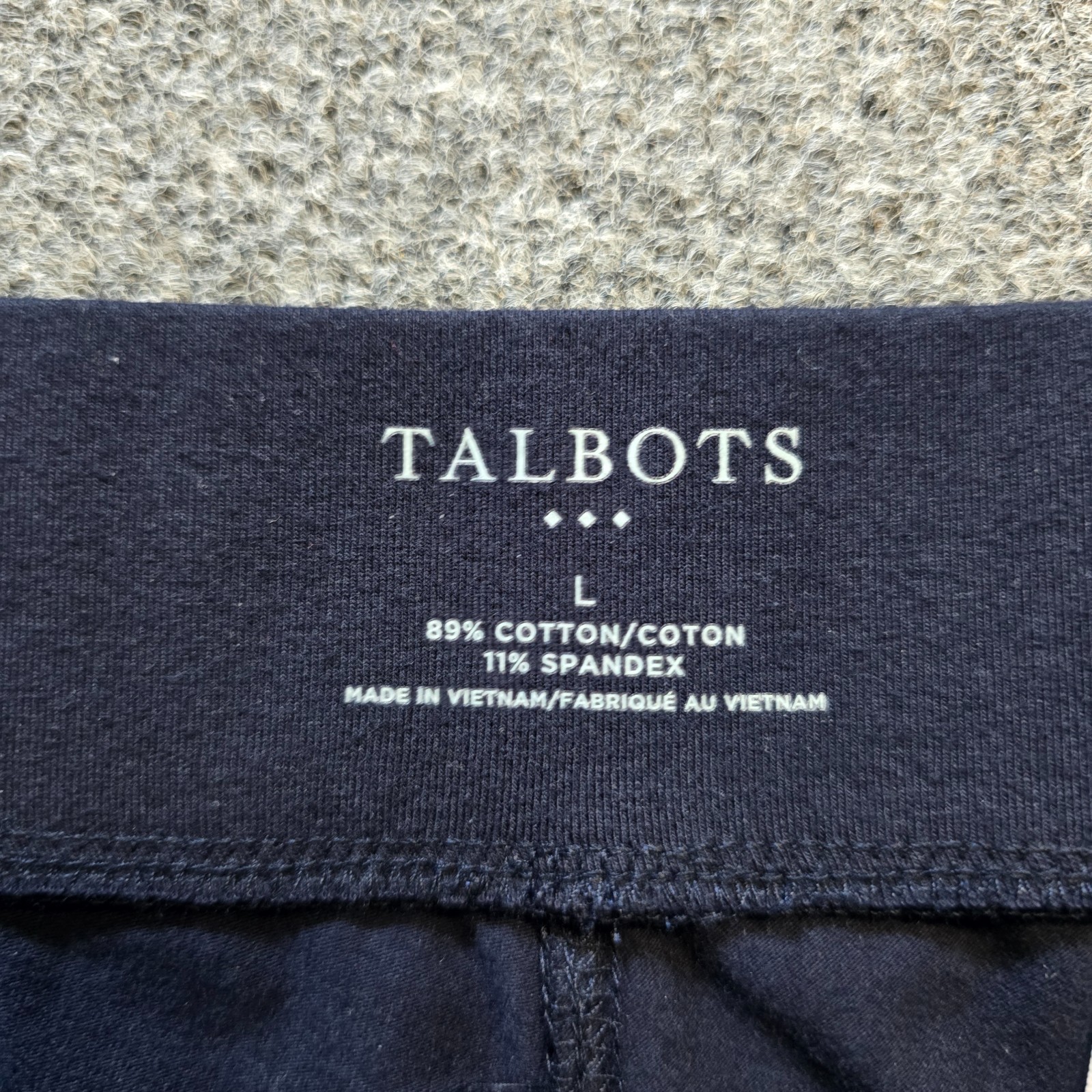 Talbots Pants Womens Large Blue Tapered Pull On Stretch Capsule Casual Lounge
