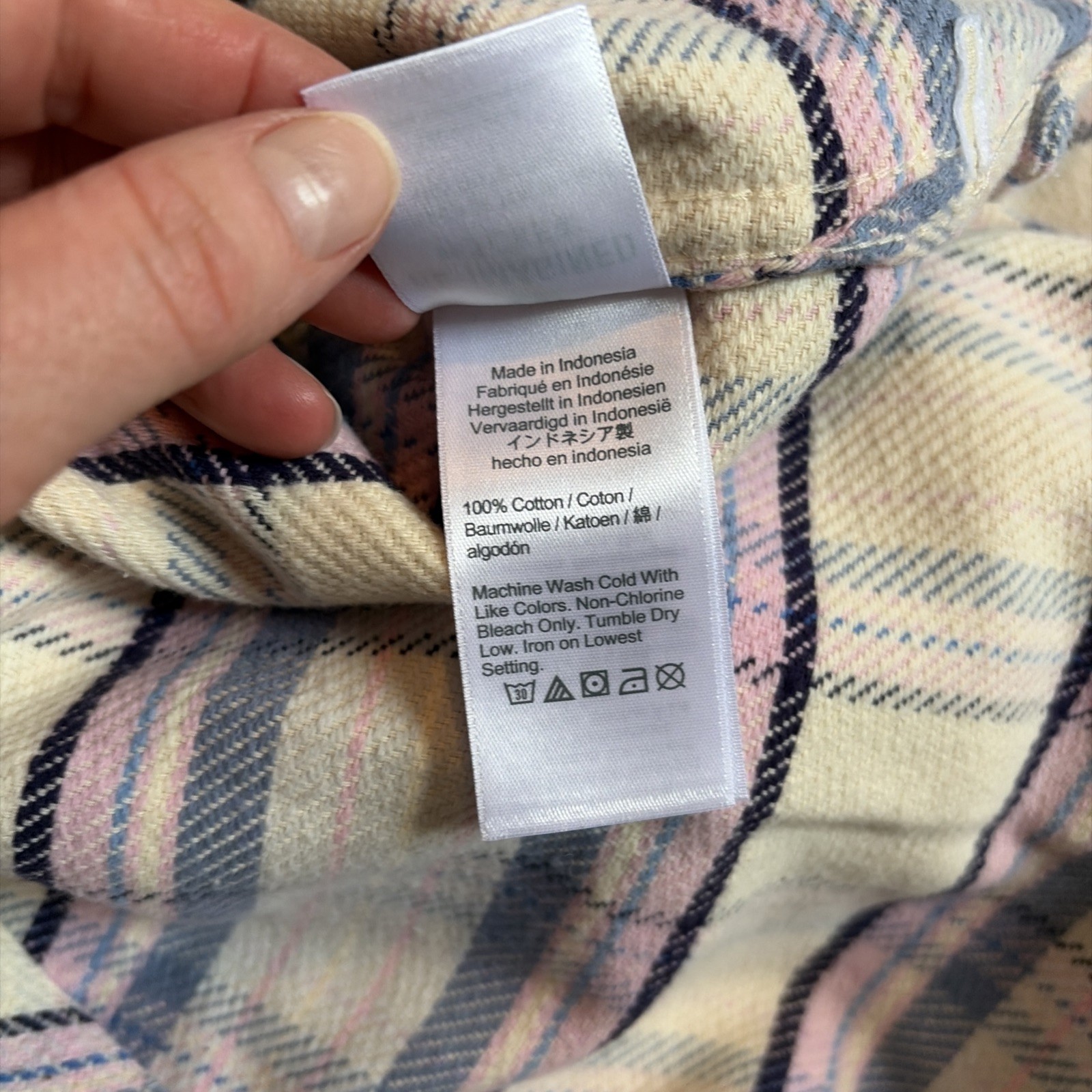 J Crew | 100% Cotton ‘Relaxed Fit’ Blue & Pink Plaid Pearl Snap Oversize Flannel