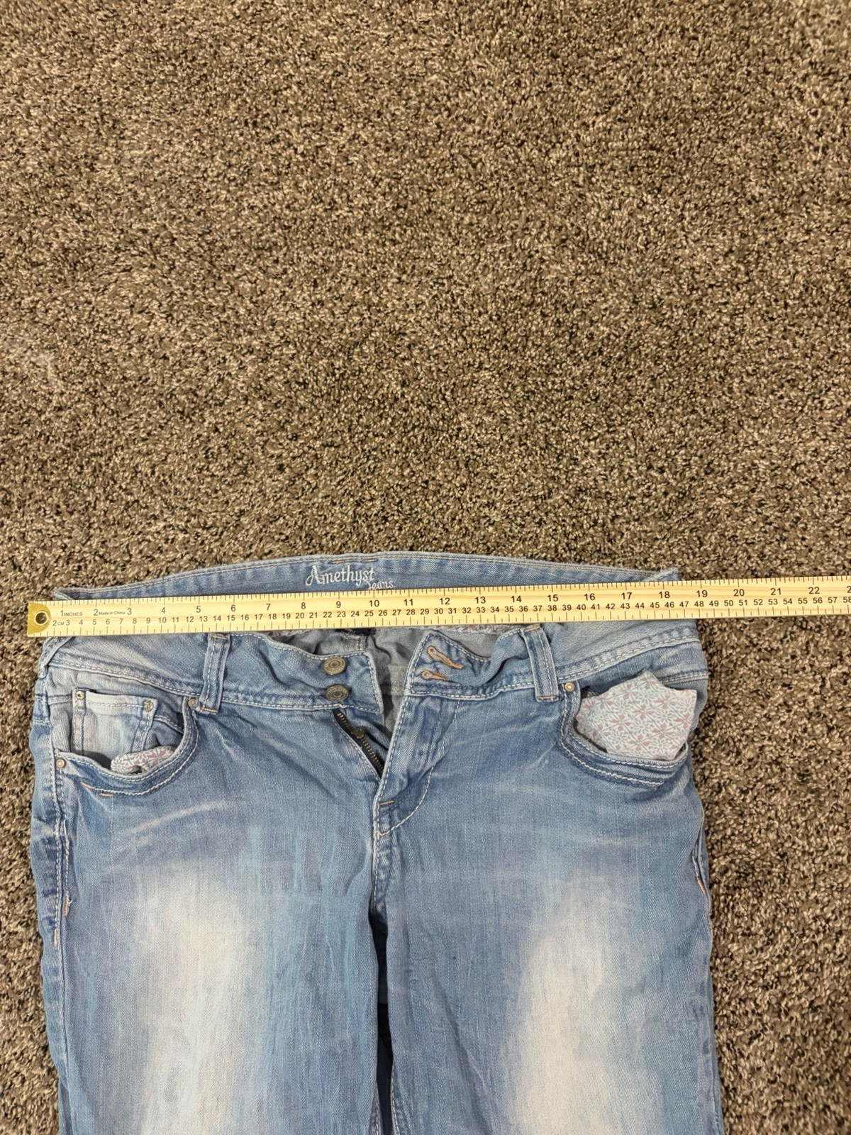 Amethyst Jeans Girls Size 14 Light Wash Blue Bootcut Denim Cotton/Spandex
