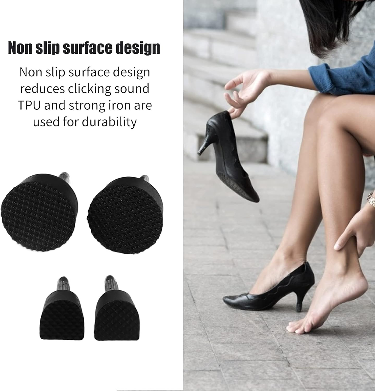 Shoe Repair Kit, 80Pcs High Heel Tips Shoes Replacement Tap Caps Boot Heel Repai