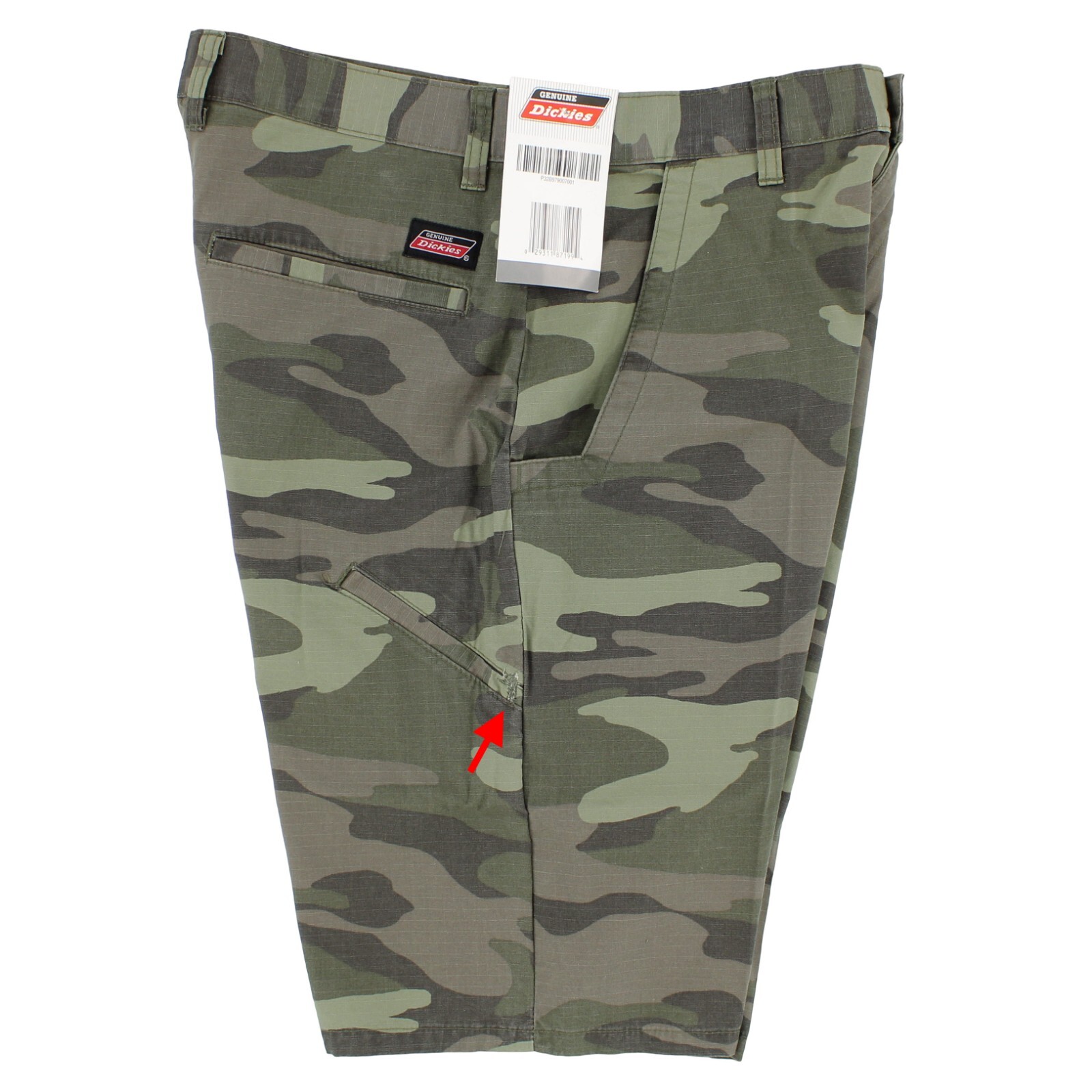 Dickies Men’s Casual Shorts, Cotton Ripstop Shorts, 10.5 Inch Inseam, Green Camo