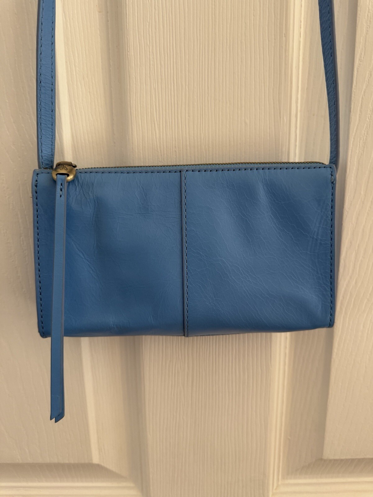 HOBO Jewel Small Leather Crossbody Bag in Tranquil Blue CLEAN