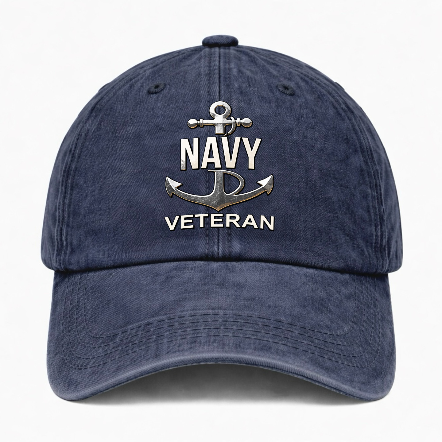 Navy Veteran Hat US Navy Military Veteran Adjustable Washed Baseball Cap