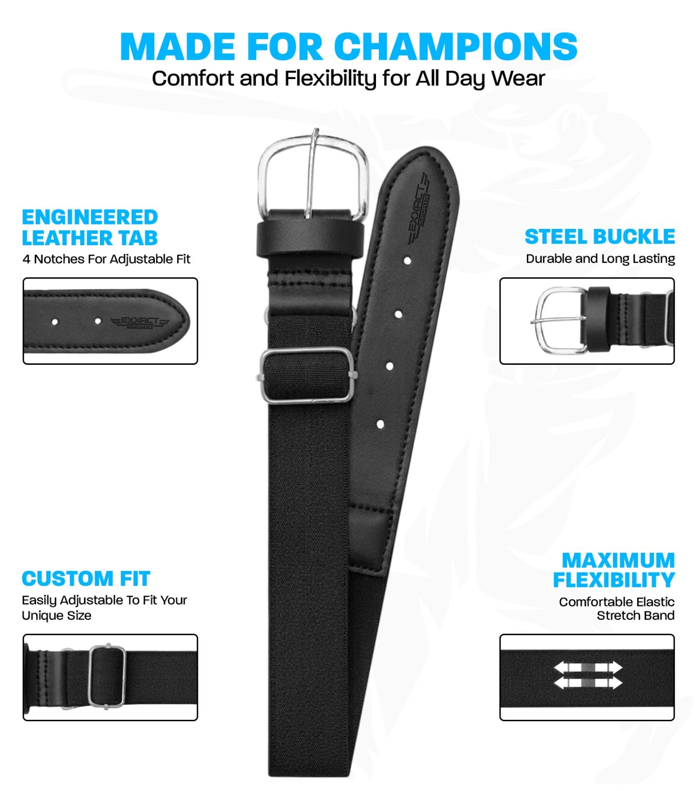 Exxact Sports Baseball/Softball Socks and Belt Combo, Adult & Youth Sizes
