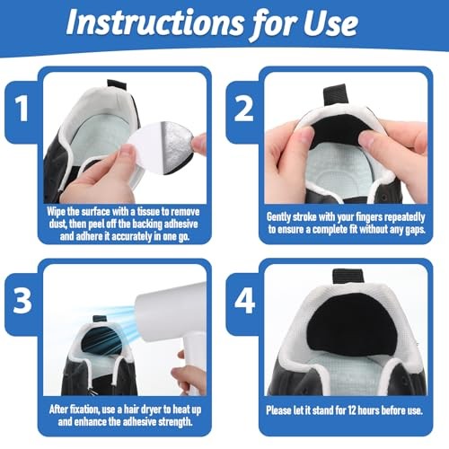 8PCS Shoe Heel Repair, Shoe Heel Patch, Self-Adhesive Sneaker Hole Patch Kit,