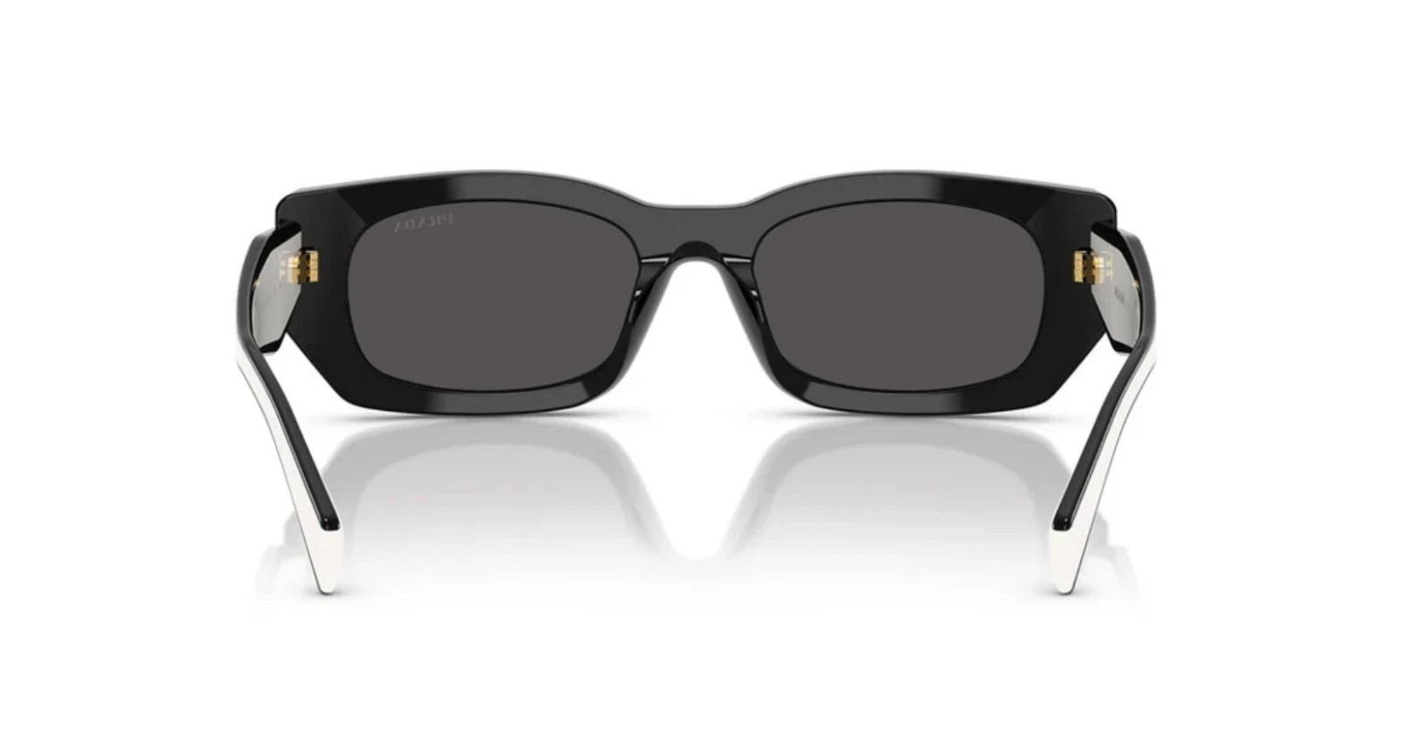 Prada PR B05S 09Q08Z Rectangle Sunglasses in Black and White /Gray Lens 100% UV