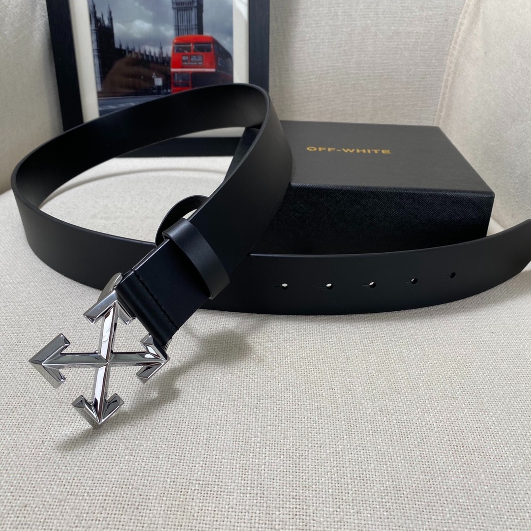 OFF WHITE Belt Men’s width 3.8cm/1.5inch Leather authentic