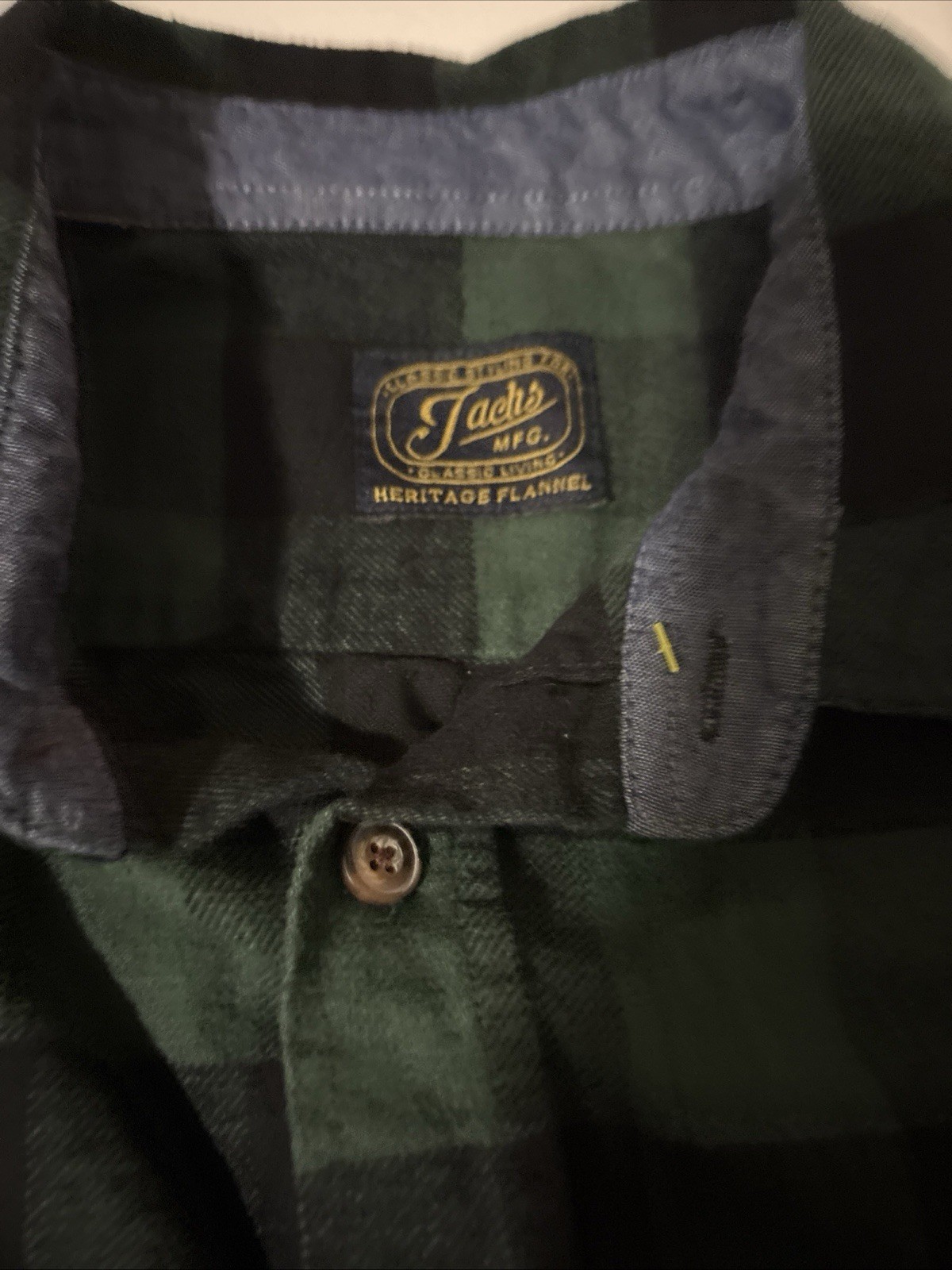 Jacks MFG Heritage Flannel Shirt Men’s XXl Green Black Plaid Cotton Button Up