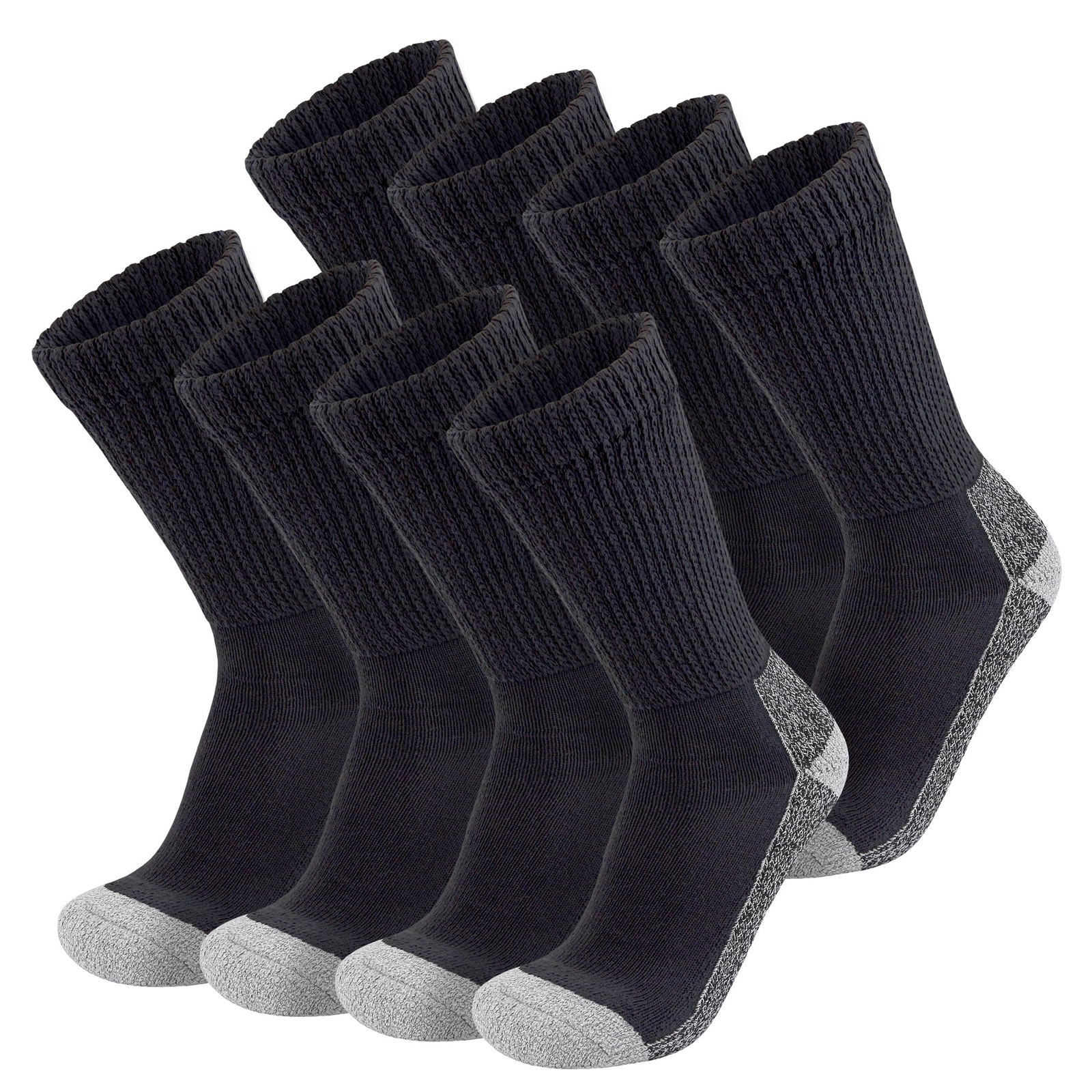 Diabetic Slipper Socks, Extra Thick Cotton Cushioned Crew Socks (Size 10-13)