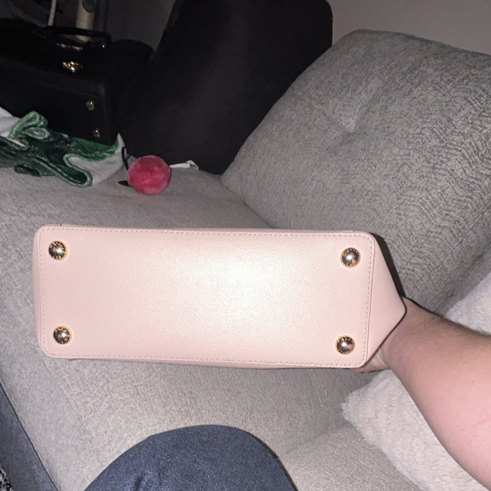 Michael Kors Pink Zip-Top Tote w/ MK Charm, Gold Hardware, Lined Pockets