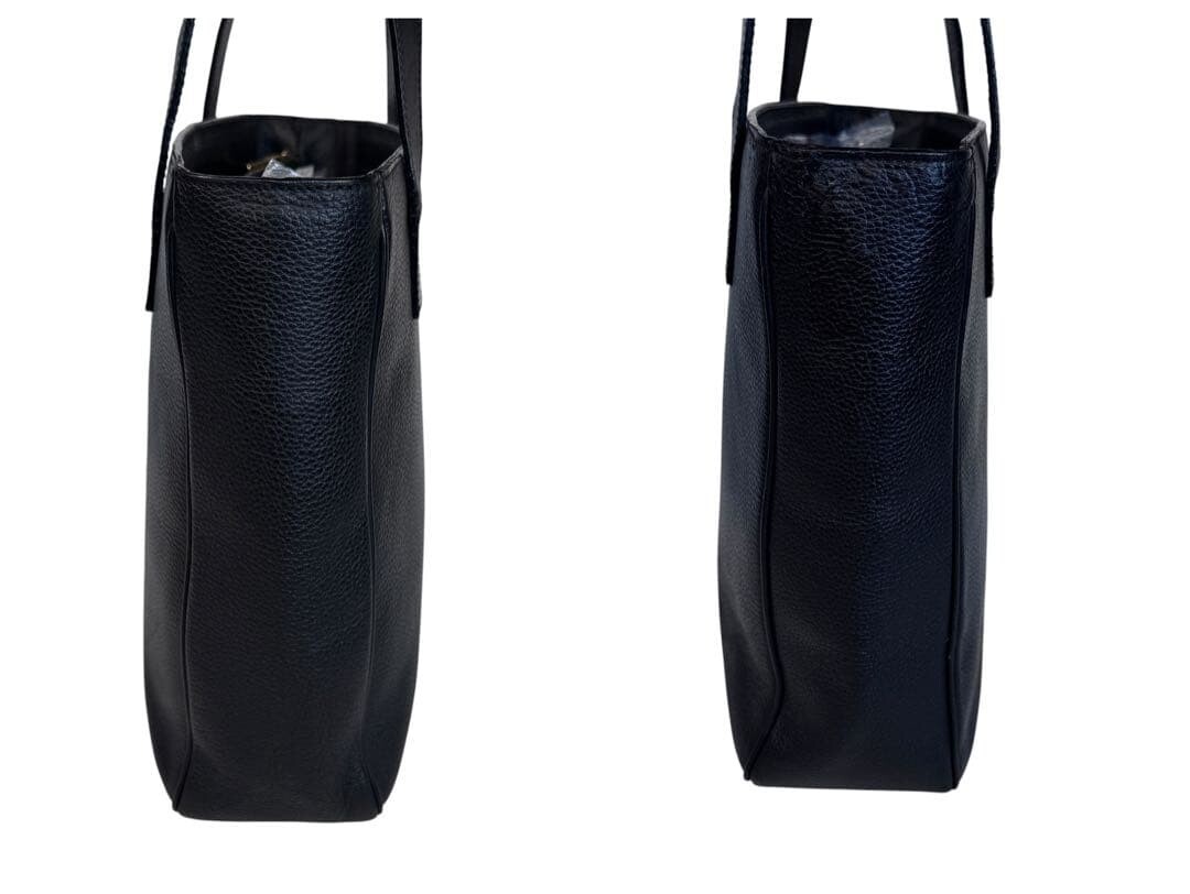 CELINE Tote bag Leather Black Vintage Authentic From Japan