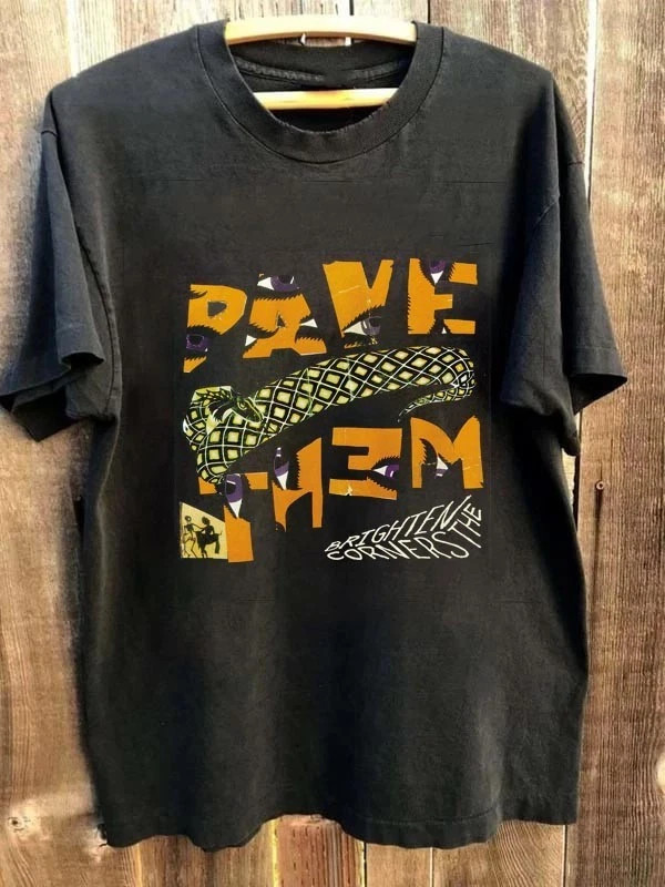 Retro Pavement Band Brighten the Corners Indie Cotton Black T Shirt EN885