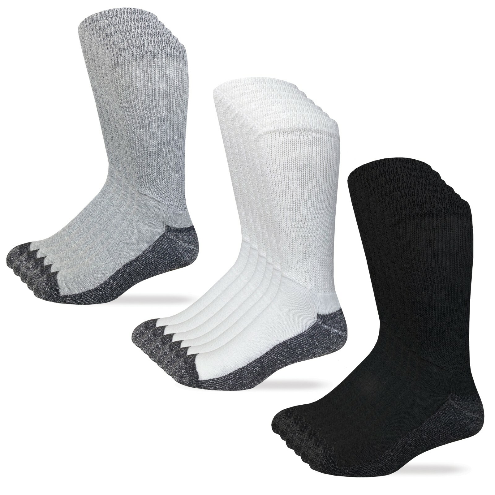 Carolina Ultimate Men’s Non-Binding Everyday Crew Socks 6 Pair Pack