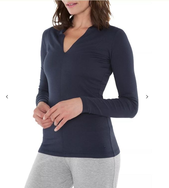 Solstice Slit Front Long Sleeve Yoga T-Shirt Grey UK S RRP £46 LN121 MM 14