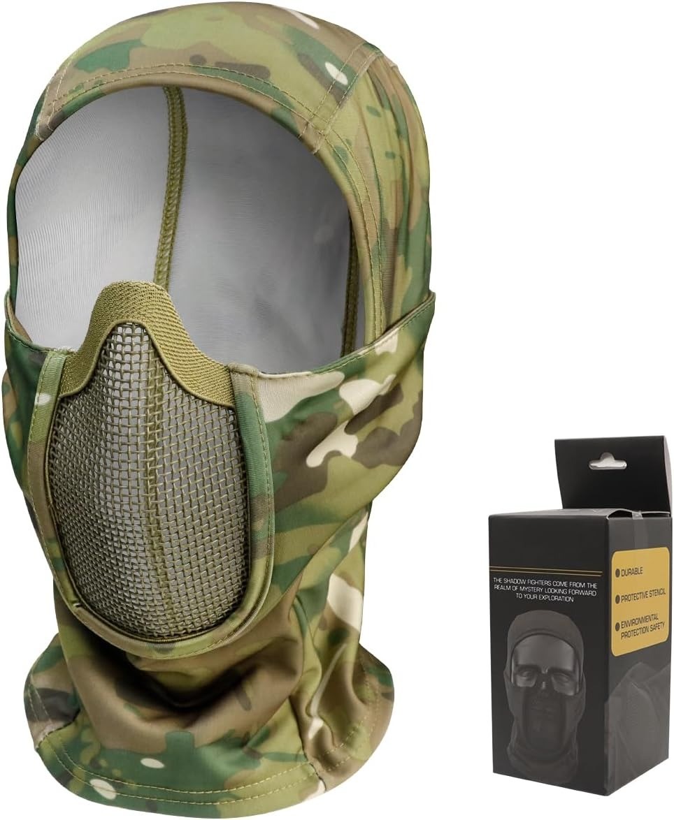 Balaclava Full Face Mask with Mesh Mouth Guard Tactical Airsoft Paintball Masks