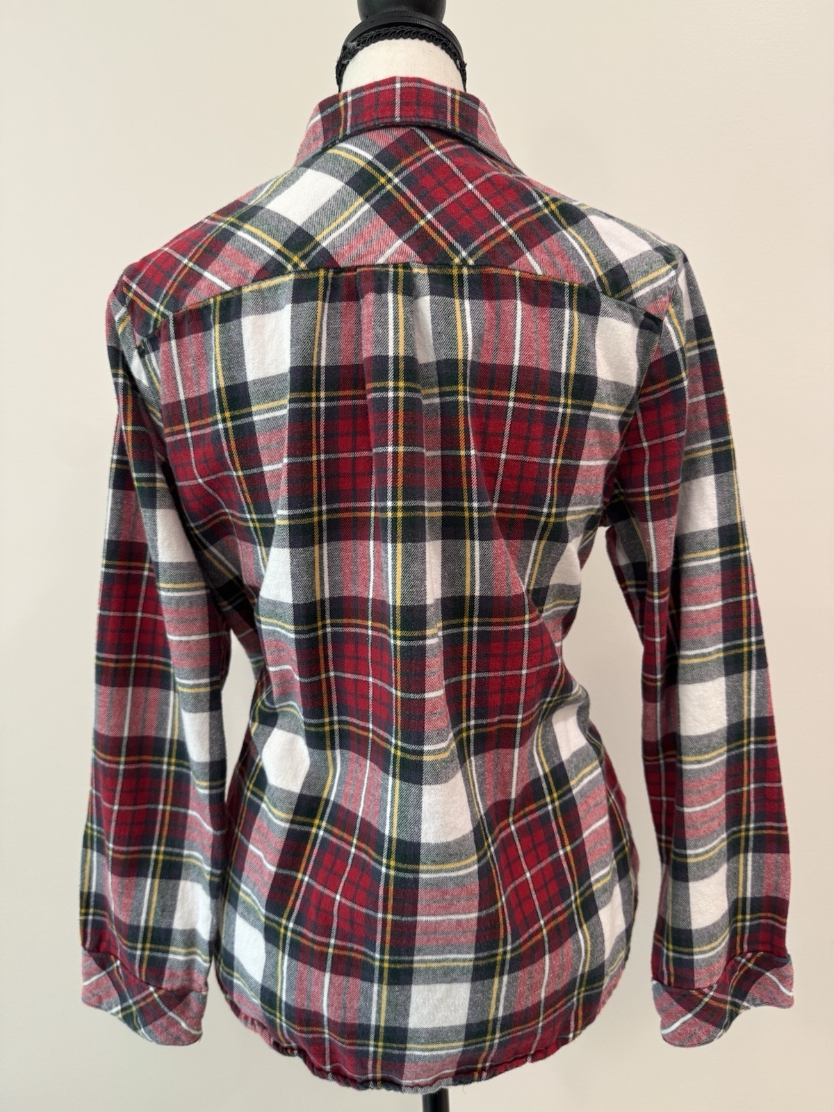 Natural Reflections Bass Pro Flannel Shirt Womens M 100% Cotton Red Plaid