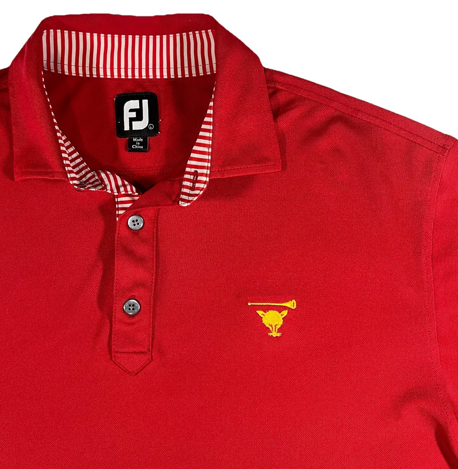 Foot Joy Myopia Hunt Club Tech Performance Golf Polo Shirt Red Sz L RARE! EUC
