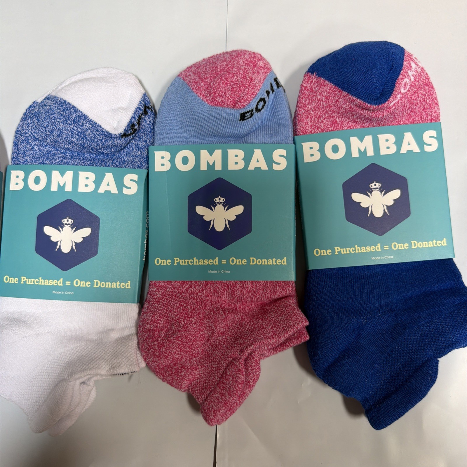 6 pairs/Set Bombas Women’s Solid Honeycomb Ankle socks – Size Medium 8-10.5