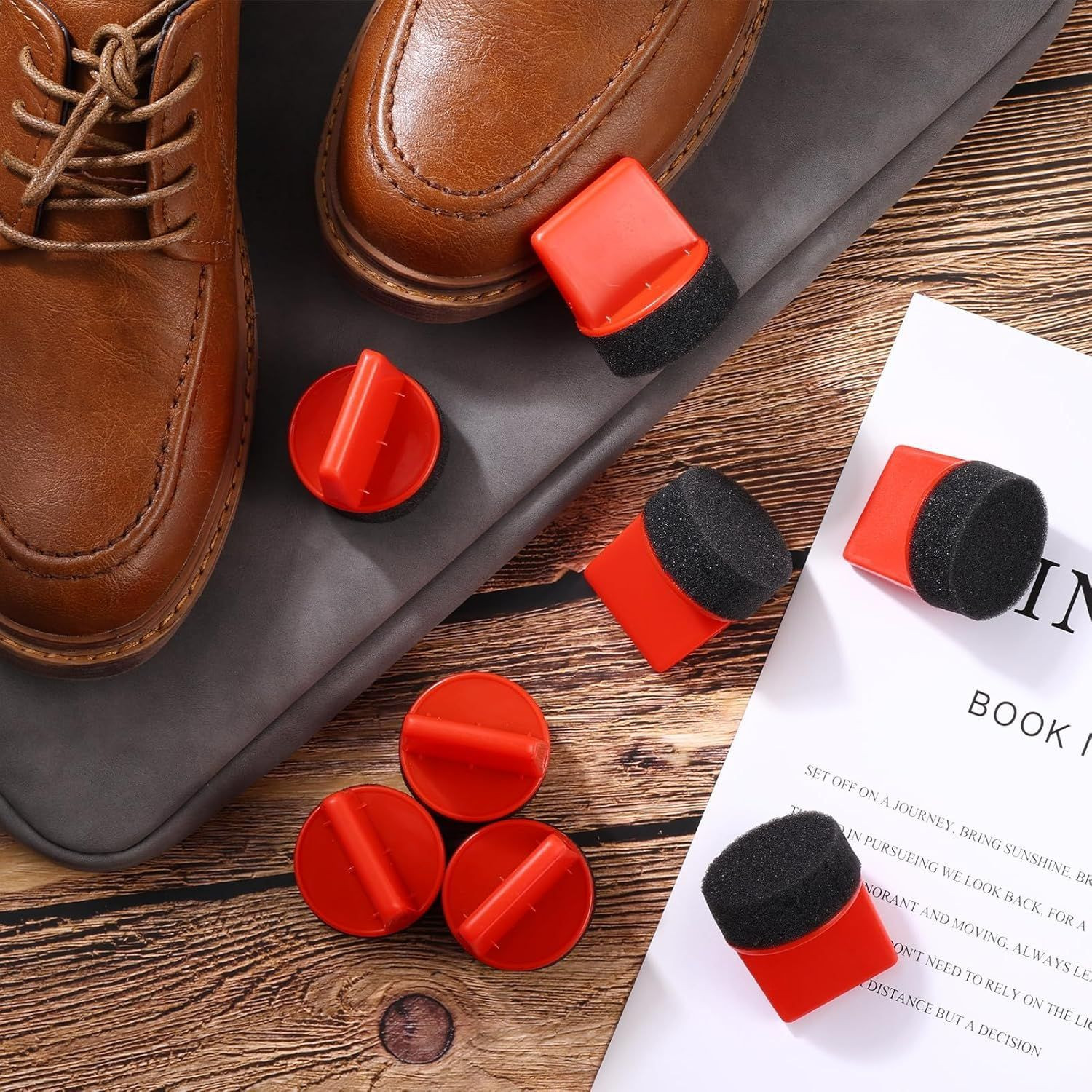 10 Pcs Shine Shoes Sponge Applicators Foam Dauber Shoe Polish Applicator Red