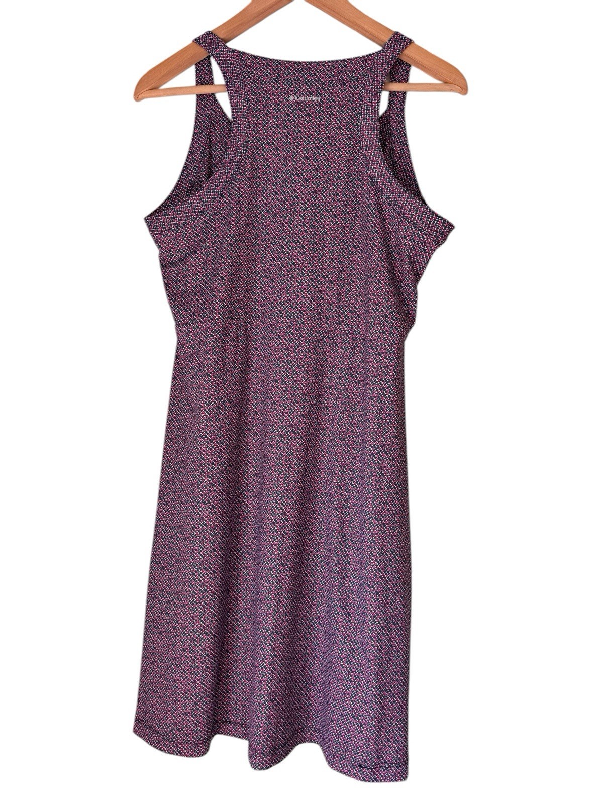Columbia Purple Printed Sleeveless Cold Bay Dress Size Large Lightweight Stretch