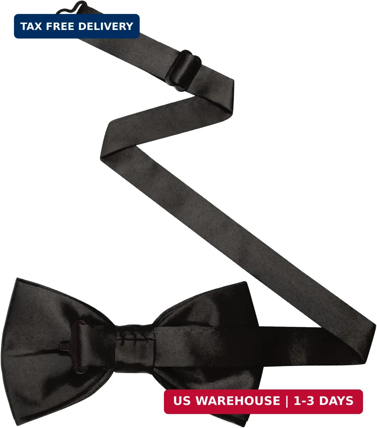 JEMYGINS Solid Color Pre-tied Bow Tie Adjustable Bowtie for Men