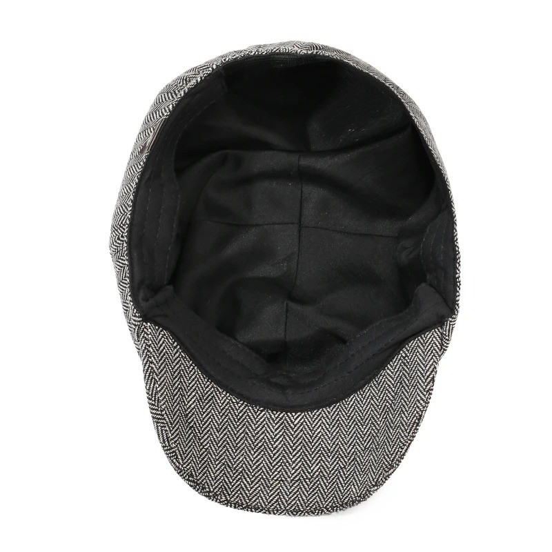 Newsboy Hat Flat Cap Driver Herringbone Tweed Plain Wool Baker Boy Classic Golf