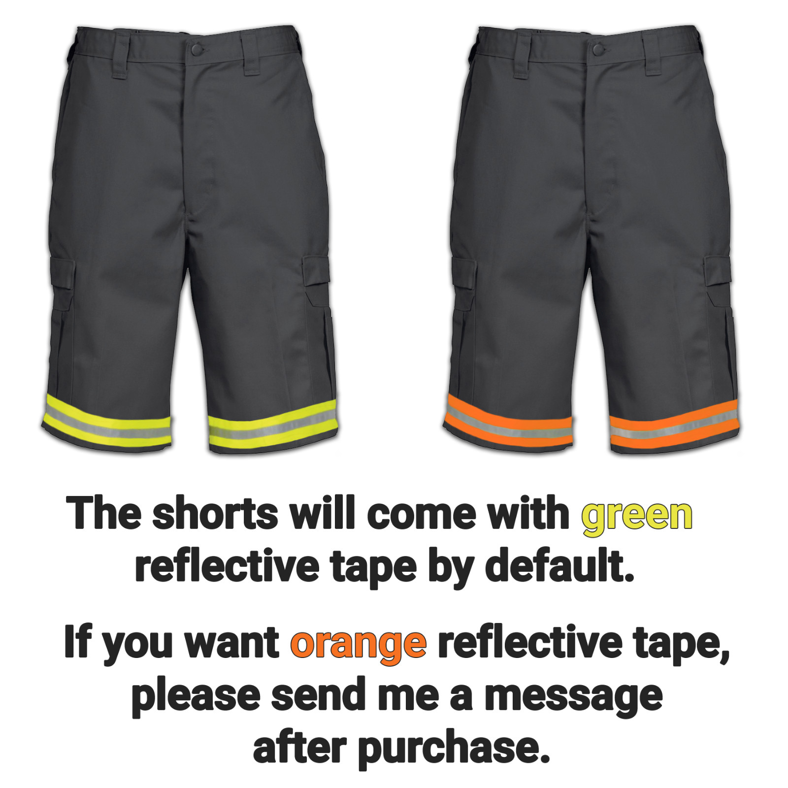 Reflective Hi Vis Cargo Pocket Work Shorts Enhanced Visibility Flex Uniform NEW