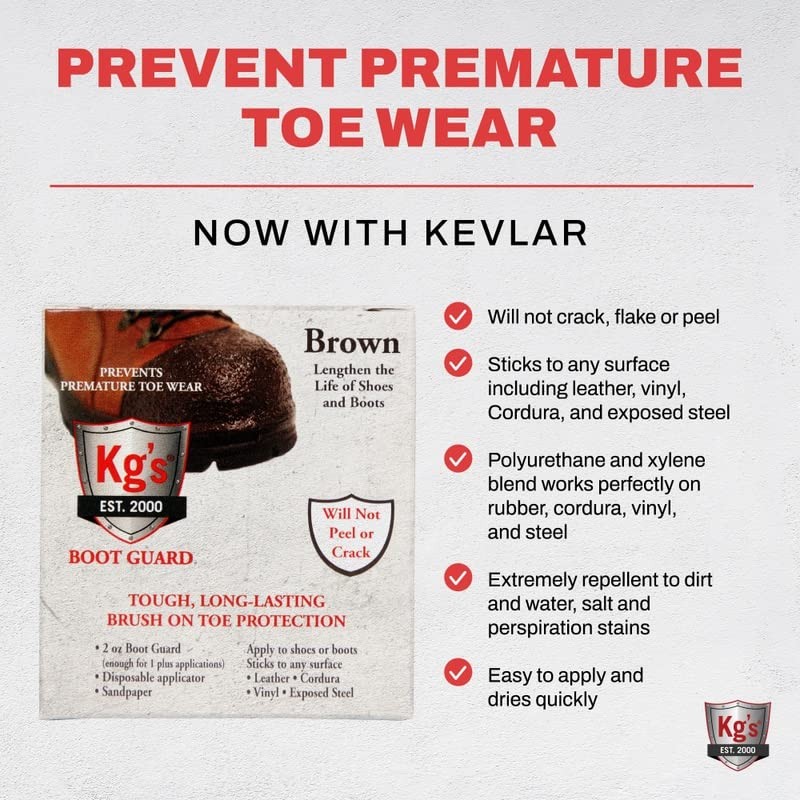 Kg’s Boot Guard Brush on Toe Protection, Brown, 2 oz