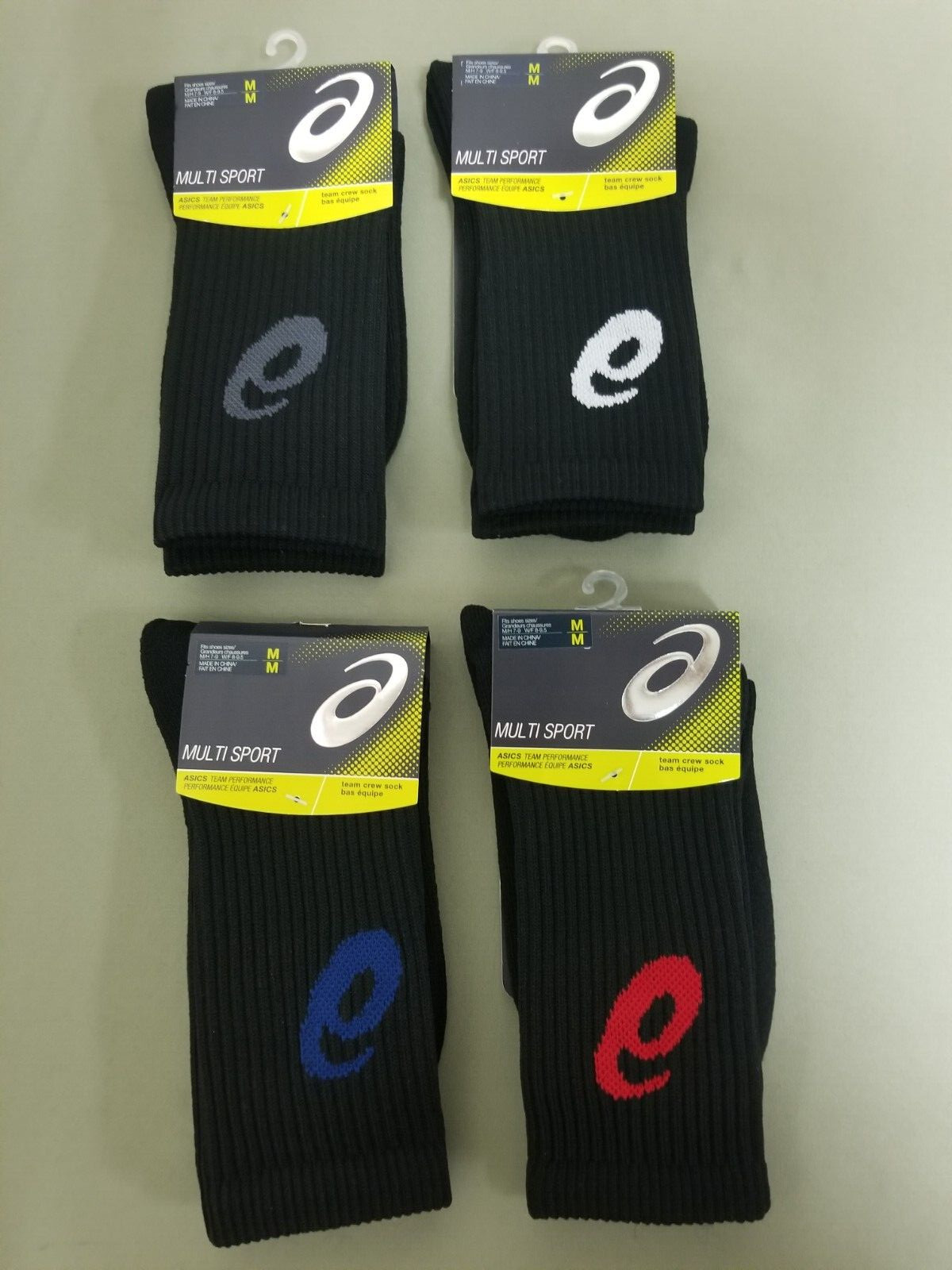 New Asics Multi-Sport Logo Team Crew Socks. 4 Colors To Choose.