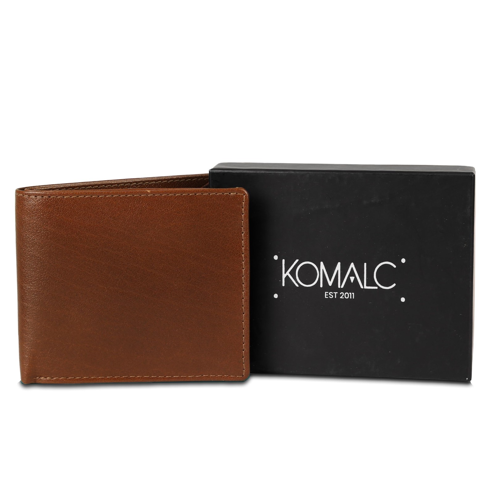 Men’s Tan Leather Wallet – Slim Bifold RFID-Blocking Wallet for Men with 6 Ca…