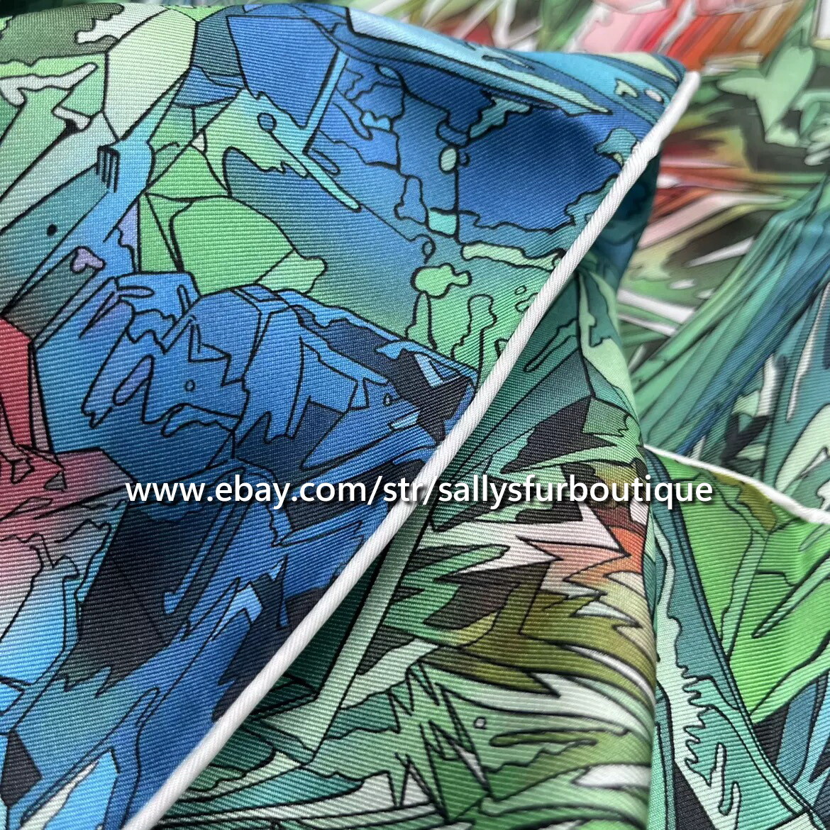 Crystal Print 18 Momme Twill Silk Wrap Scarf Stole Double Face Shawl 35″ / 90cm