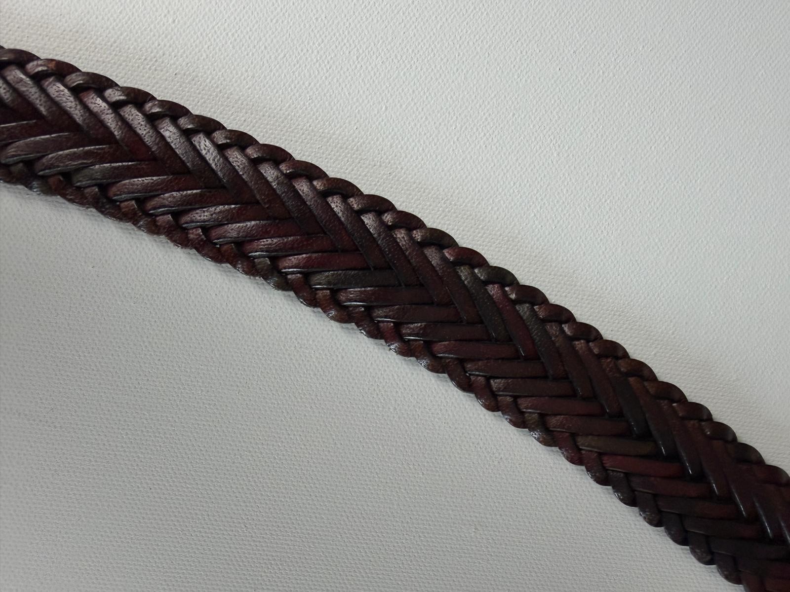 Genuine Leather Woven Belt Brown Women’s Boho Western Rustic Style VTG Style
