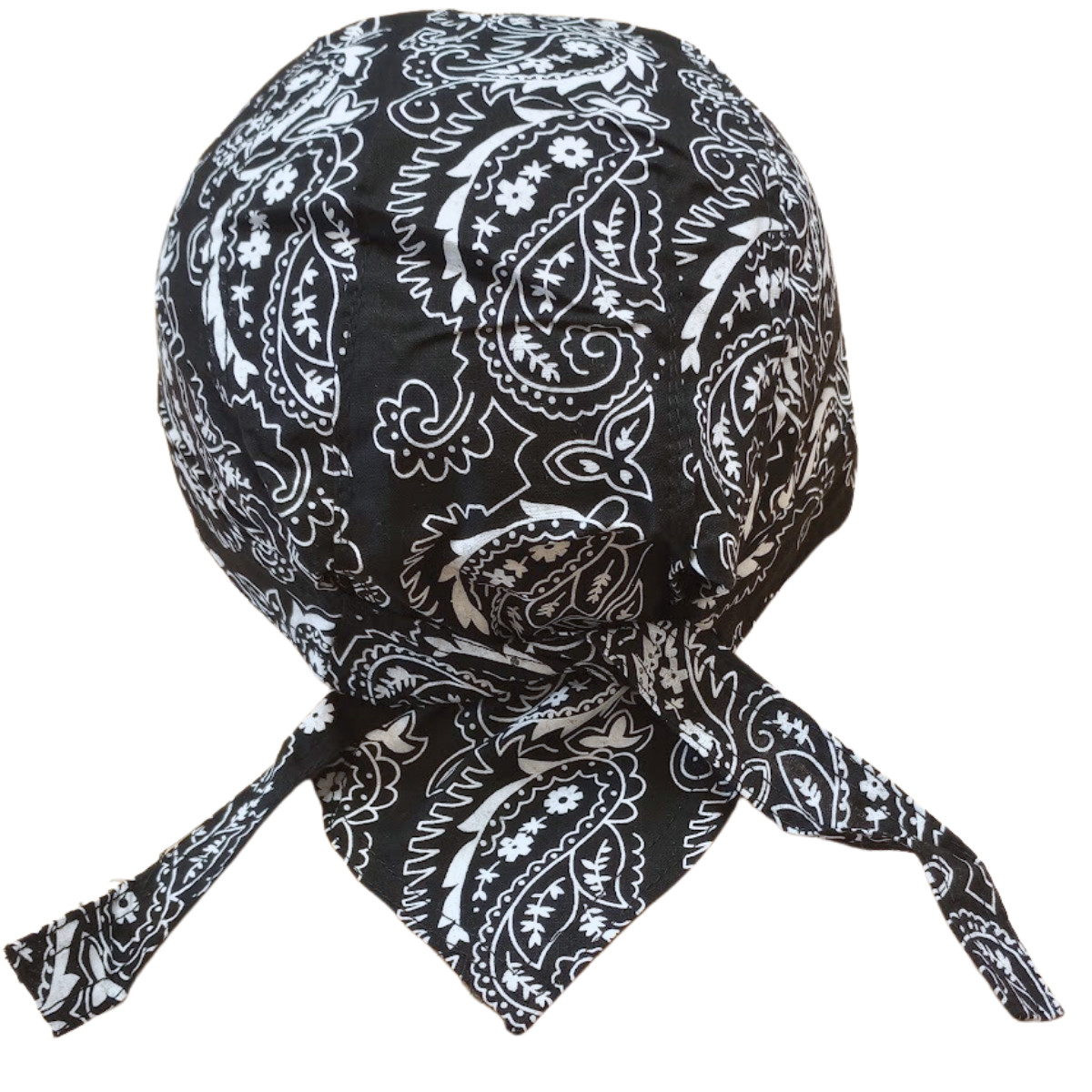 Black Durag Skull Cap Head Wrap Biker Motorcycle Du Do Paisley Bandana Doo Rag