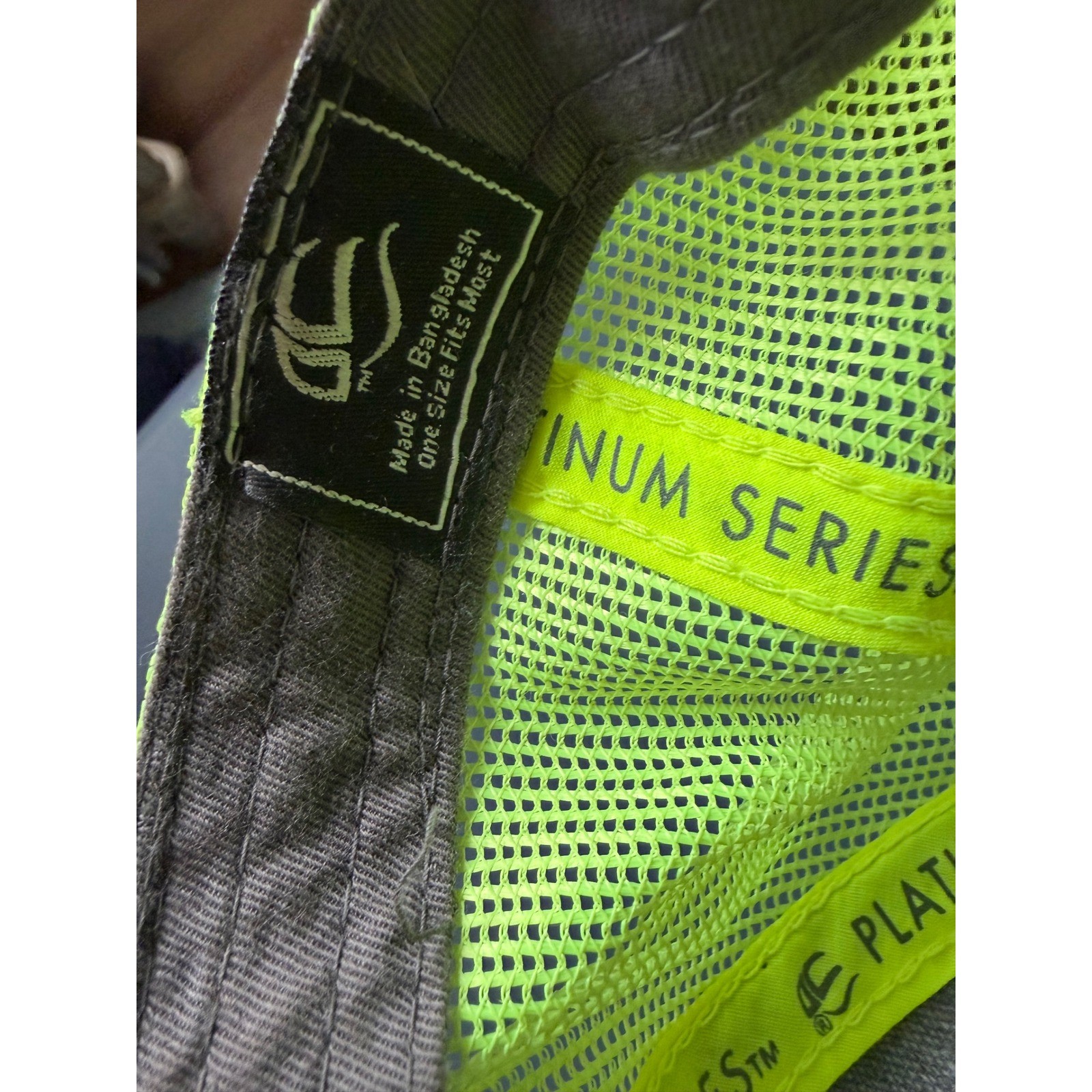 Liddell Platinum Series Trucker Hat Mens Grey Neon Green Mesh Snapback Cap