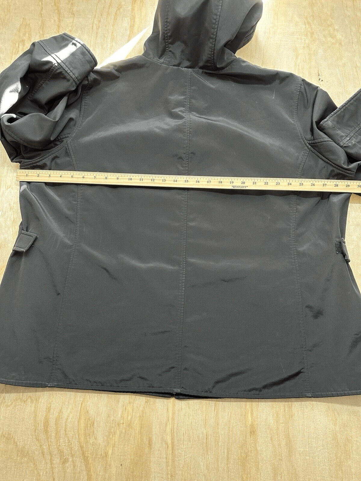 Avenue Womens Jacket Parka Black 26/28 Hooded Zip Snap Up Pockets Insulated Coat