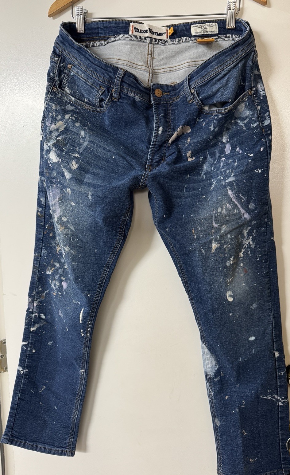 Connecticut Originals Canaan Slim Jeans 36×30 Stretch AS-IS Heavy Paint Stain