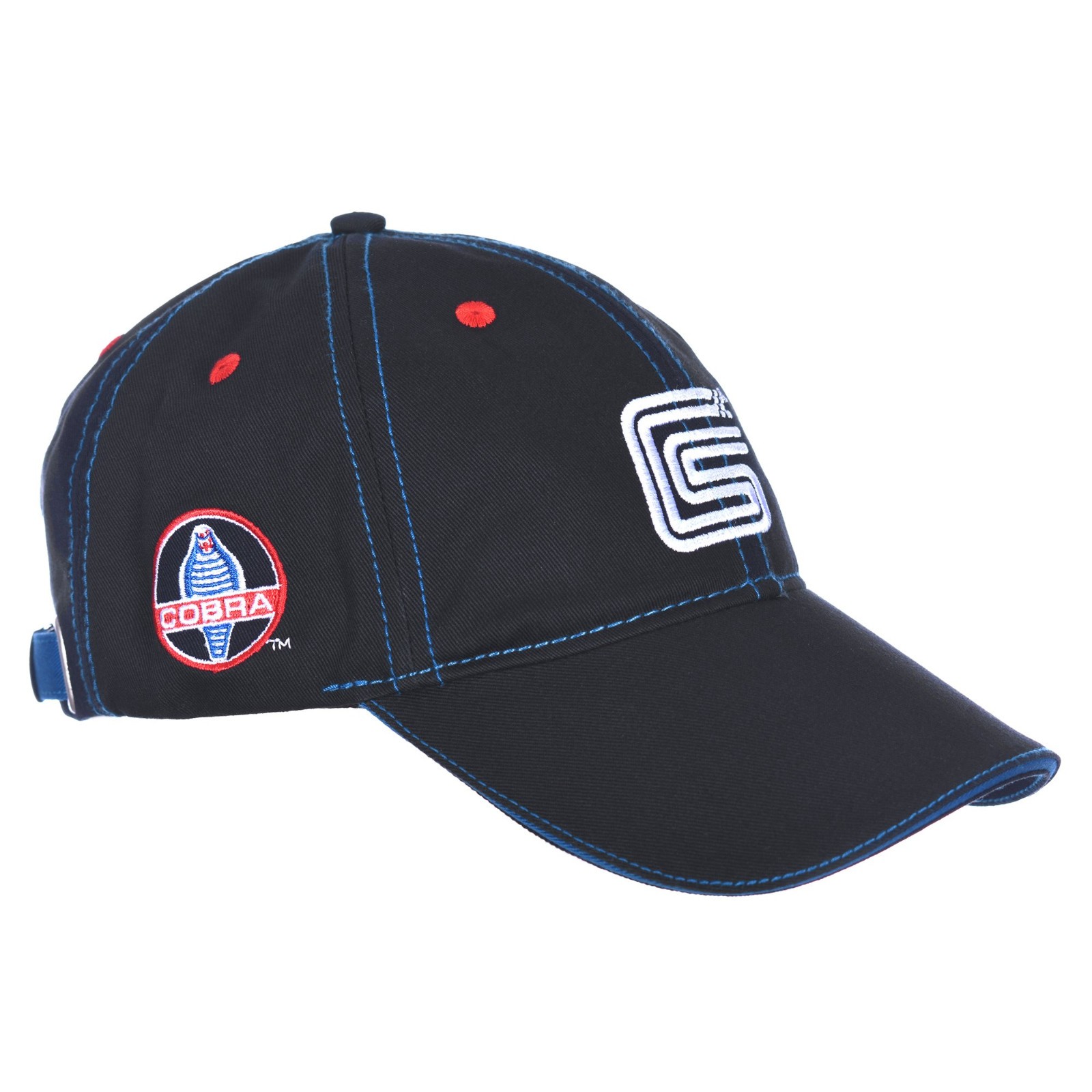 Men’s Carroll Shelby Cobra Ford Cap Adjustable Black Fabric Hat