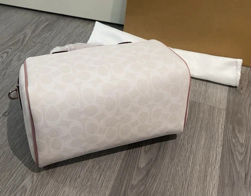 COACH Roan Tote Bag, Classic Canvas, White, CV961, New Arrival from Outlet Mall