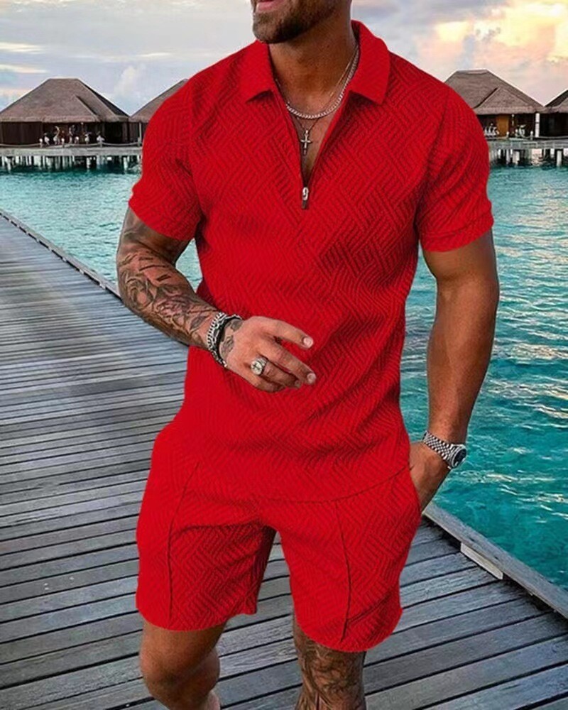 Mens Short Sets 2 Piece Outfits Shirt Casual Short Sleeve and Shorts Set 2026