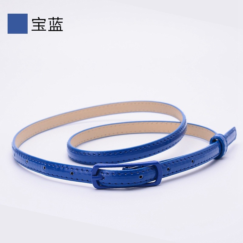 Thin Belt Ladies Decoration Leather Candy Color Belt Dazzling Color Patent