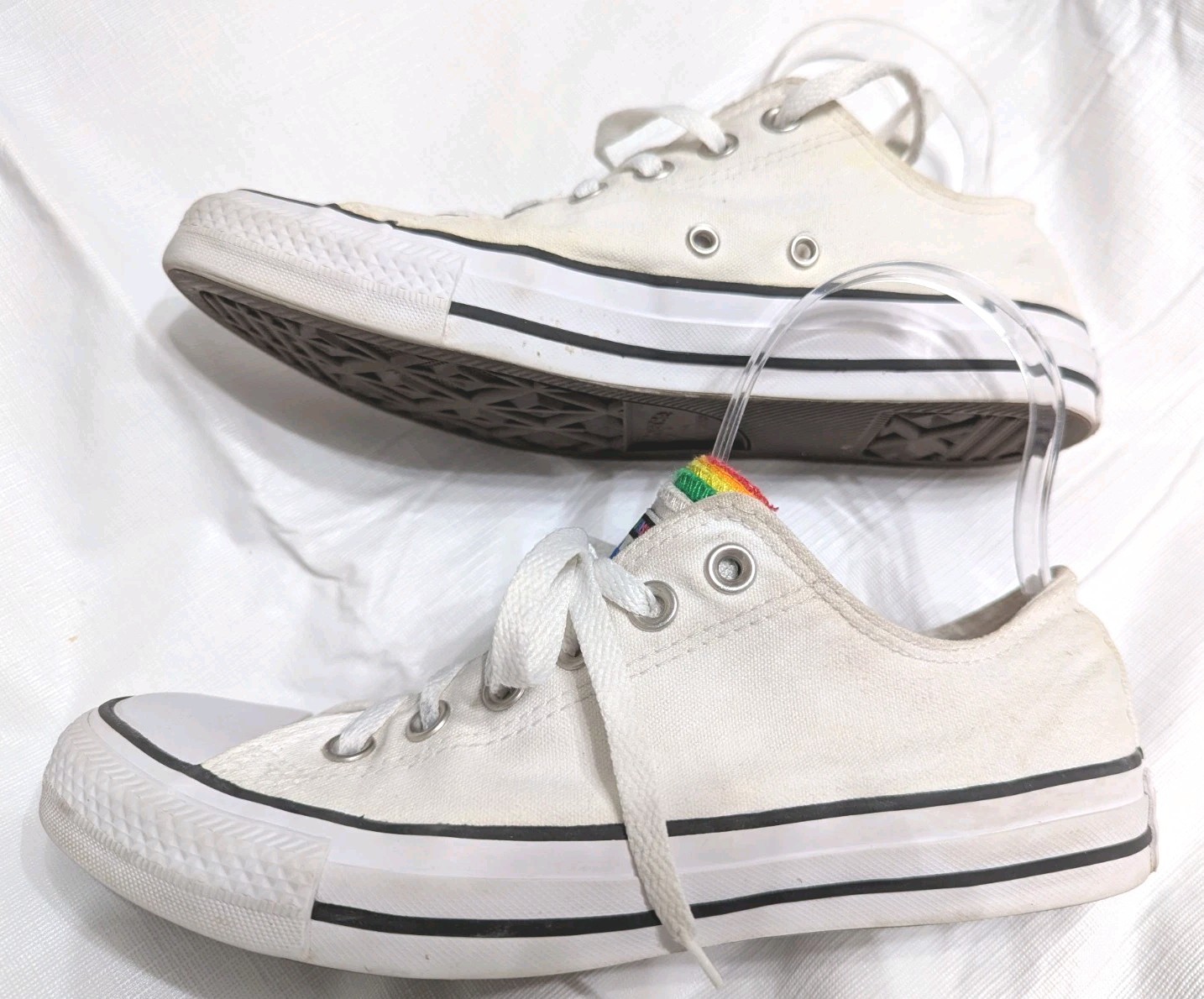 Sneakers Converse All Stars RAINBOW TONGUES Low Top Unisex Shoes Sz W8 M6 Pride