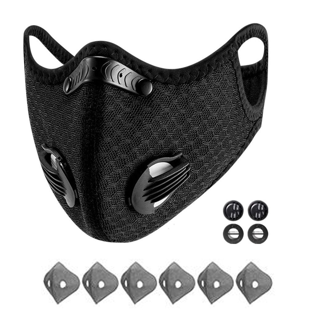 Half Face Cover Respirator Dust Mask Anti Air Pollution Reusable With Filters