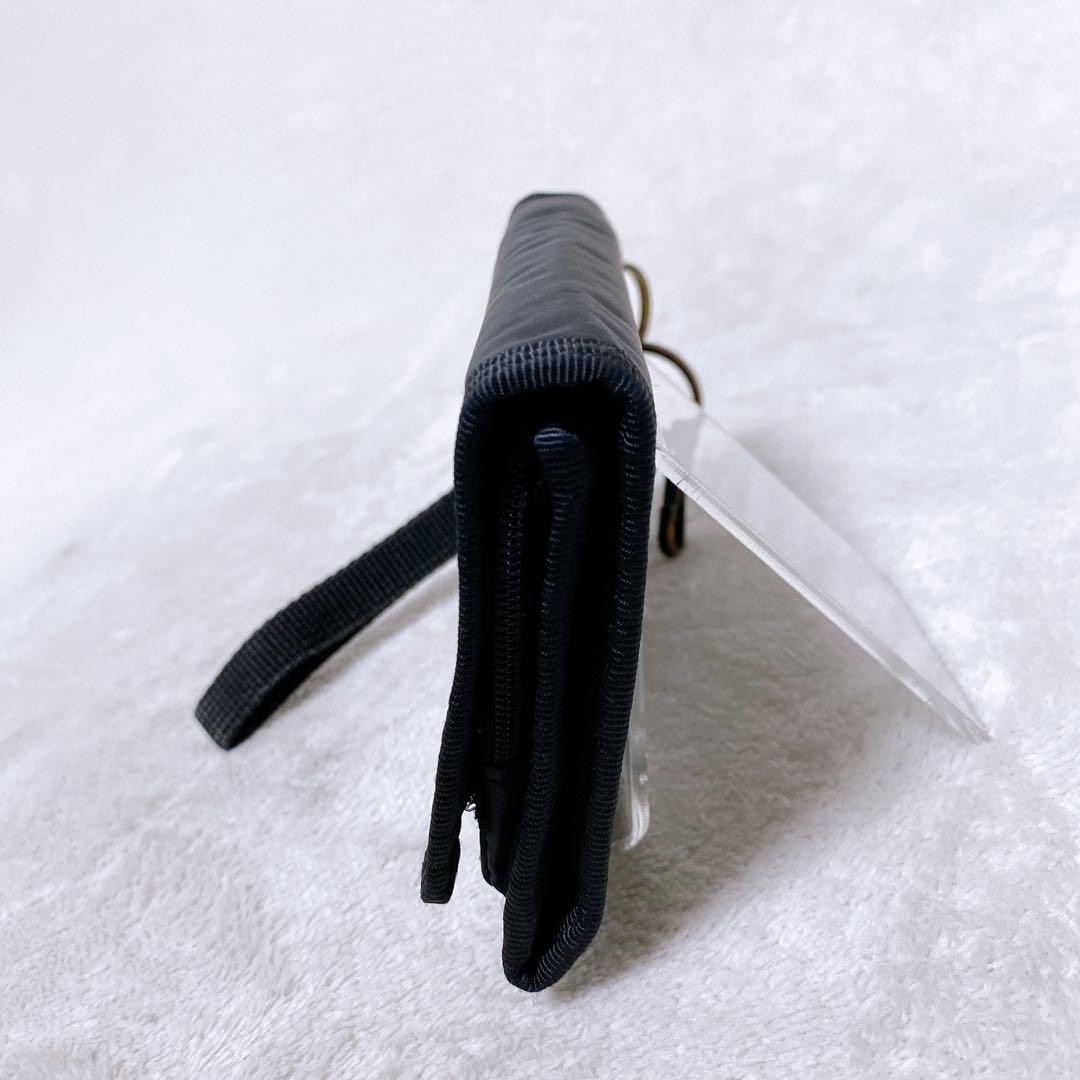 Porter Capsule Wallet Black Trifold with Keychain Used Compact Stylish