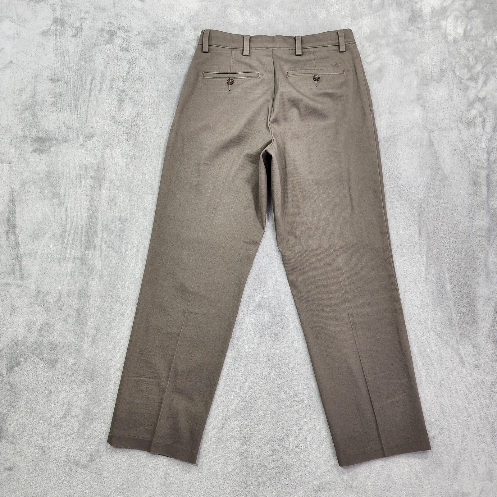 Dockers Pants Mens 30×30 Brown Classic Fit Pleated Chino Straight Stretch Khakis