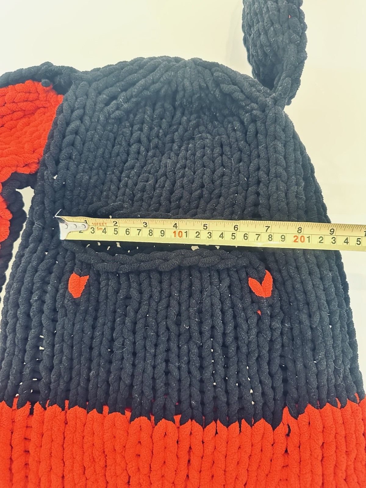 Knitted Fluffy Winter Warm Hat with Long Rabbit Ears Beanie Cute Handmade