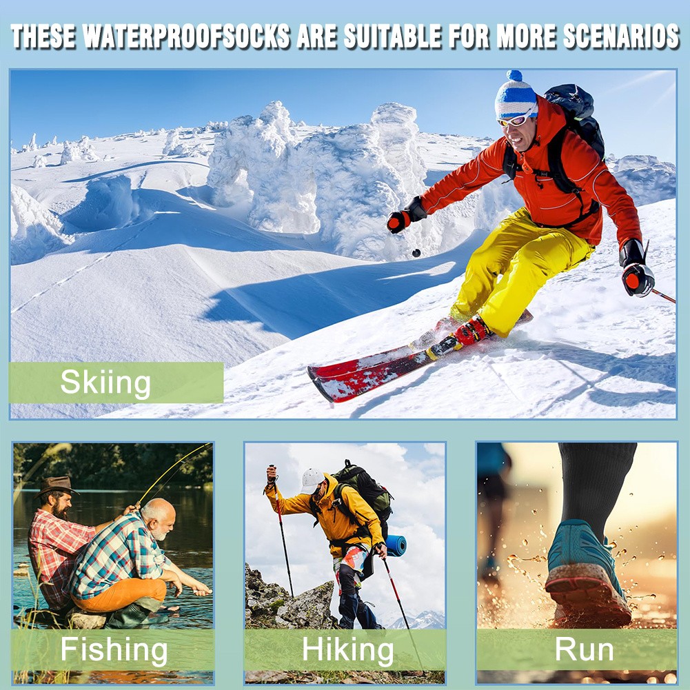 Waterproof Socks Breathable For Hiking Wading Trail Winter Skiing Outdoor Sports