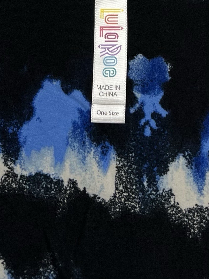 LuLaRoe Leggings OS One Size BLACK BLUE Drip Tribal TIE DYE Stripe Ships FAST